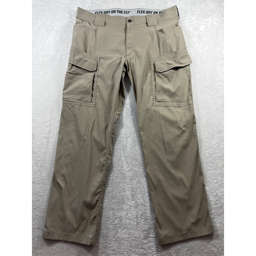 Duluth Trading Mens Dry on the Fly Cargo Relaxed Khaki Pants 40x32 Meas: 41x31.5
